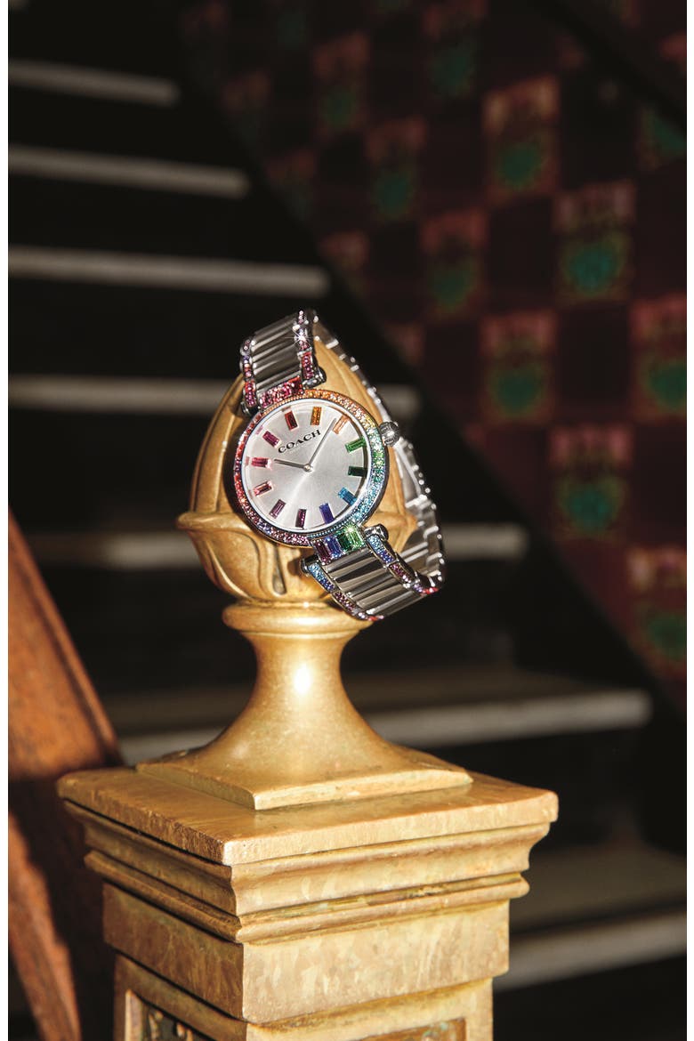 Cary Rainbow Bracelet Watch, 34mm, Alternate, color, SILVER