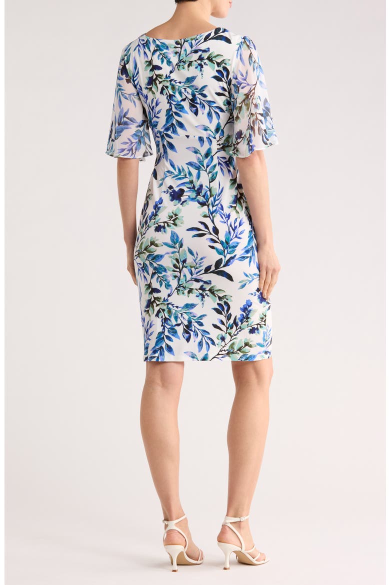 Flutter Sleeve Faux Wrap Minidress, Alternate, color, IVORY