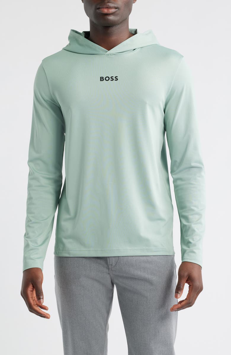 BOSS Scott Logo Hoodie, Main, color, Open Green