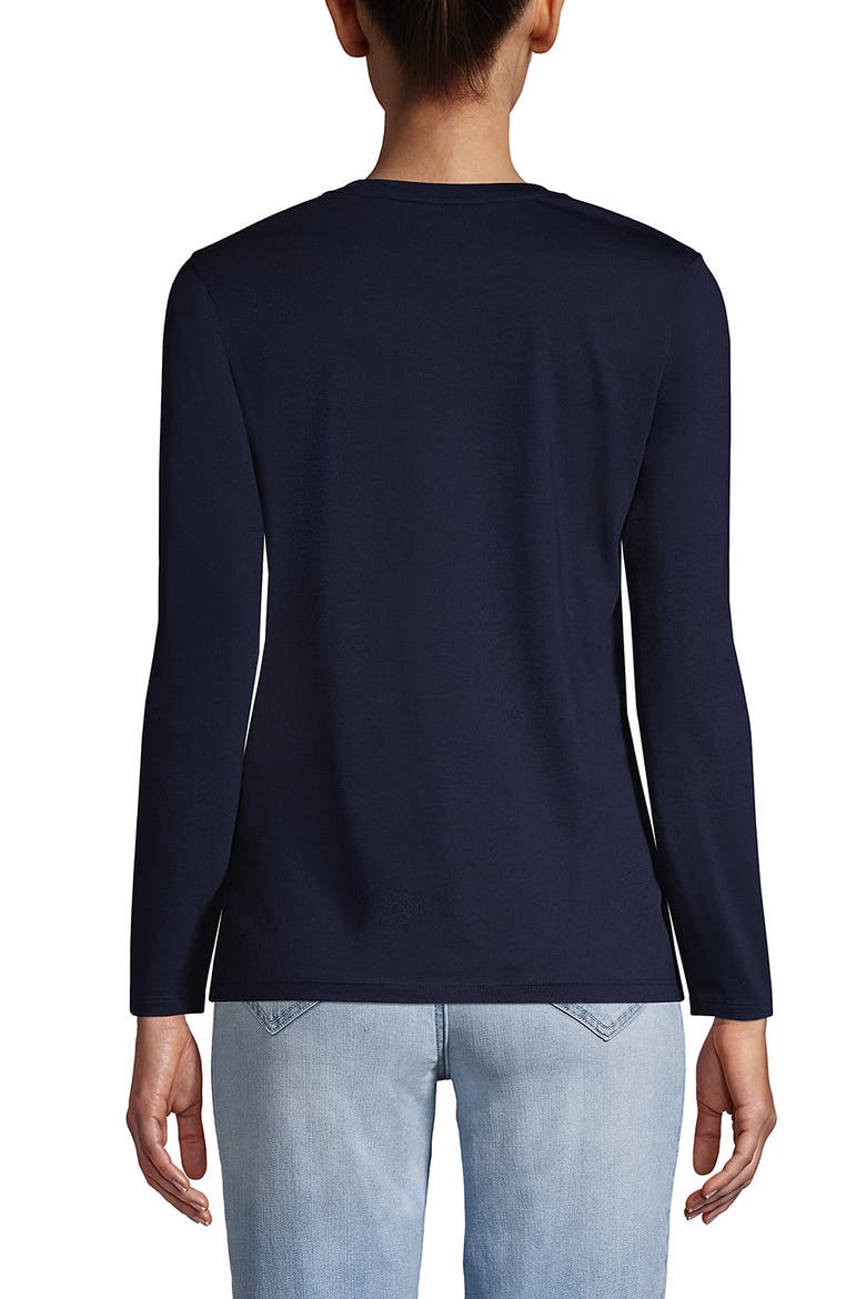 Supima Cotton Long Sleeve V-Neck T-Shirt, Alternate, color, Radiant Navy