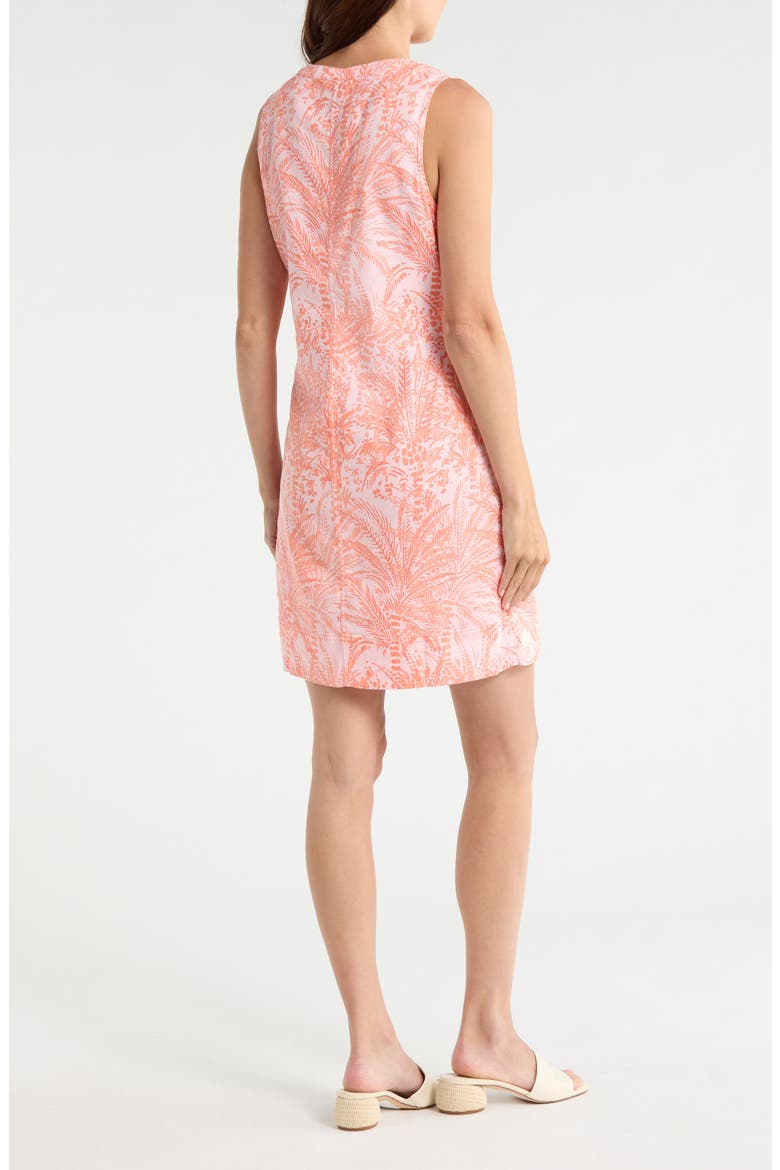 Palm A Dora Split Neck Linen Blend Dress, Alternate, color, CRYSTAL ROSE