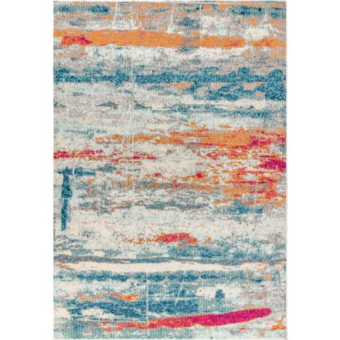 Contemporary POP Modern Abstract Brushstroke Area Rug