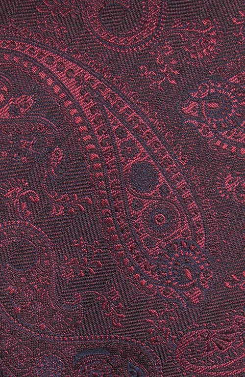 Canali Paisley Silk Jacquard Tie In Red