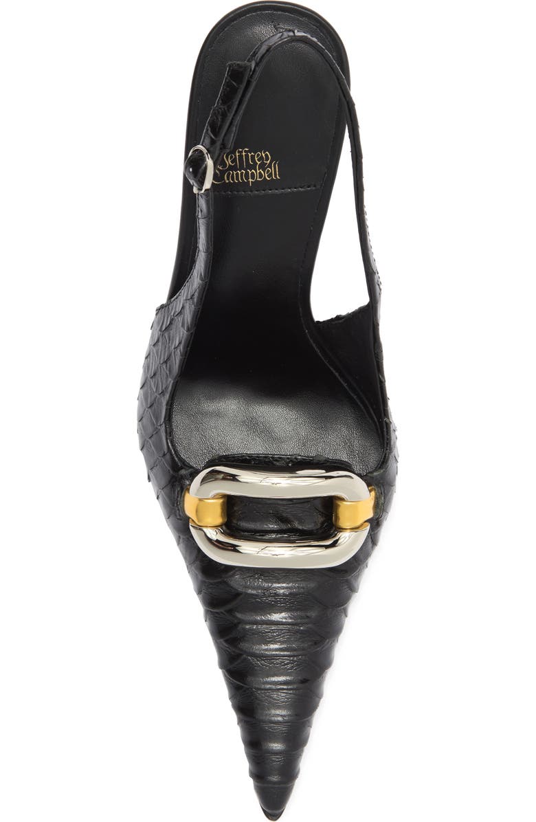 Jeffrey Campbell Enterprise Pointed Toe Slingback Pump, Alternate, color, Black Snake Combo