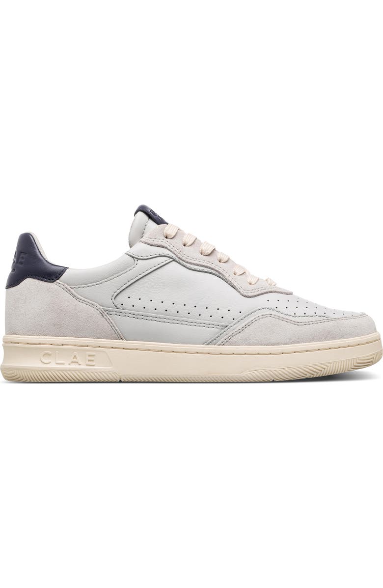 CLAE Haywood Low Top Leather Sneaker, Alternate, color, Quiet Grey Leather Navy