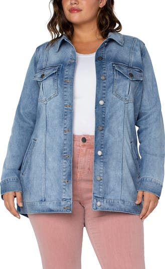 Liverpool Los Angeles High-Low Denim Shirt Jacket | Nordstrom Liverpool Los Angeles High-Low Denim Shirt Jacket | Nordstrom