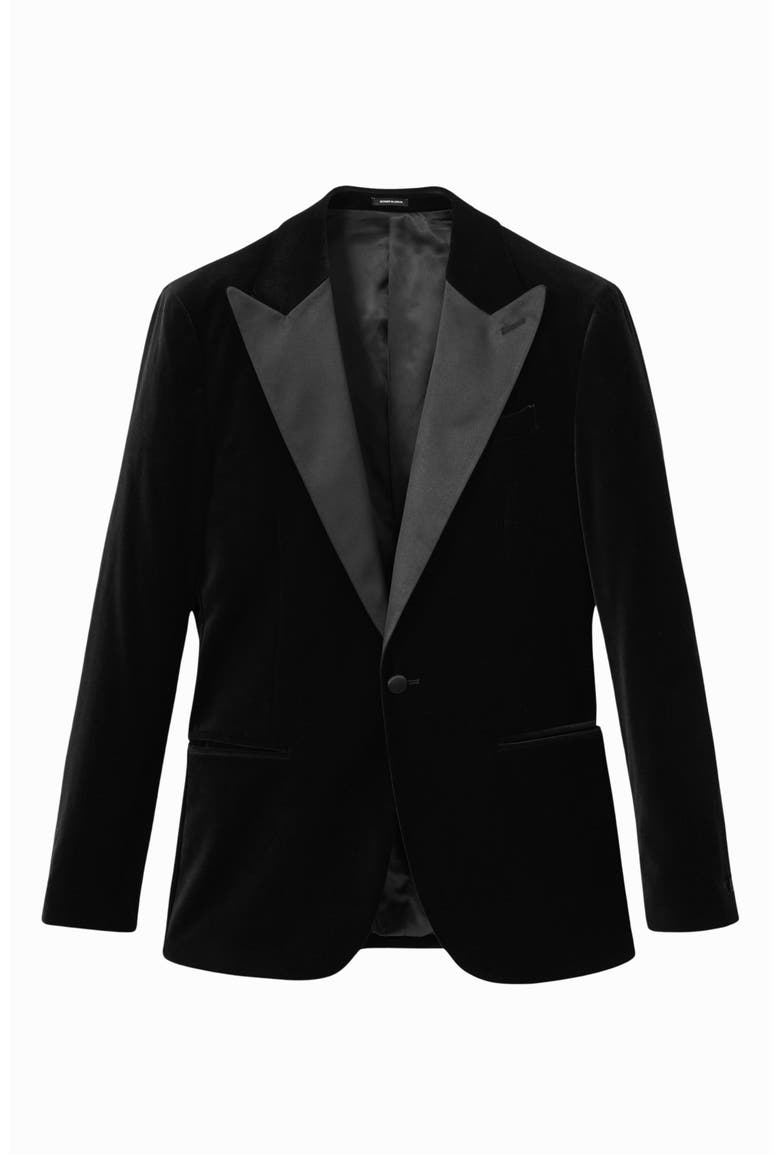 Diamond Black Velvet Dinner Jacket, Alternate, color, BLACK