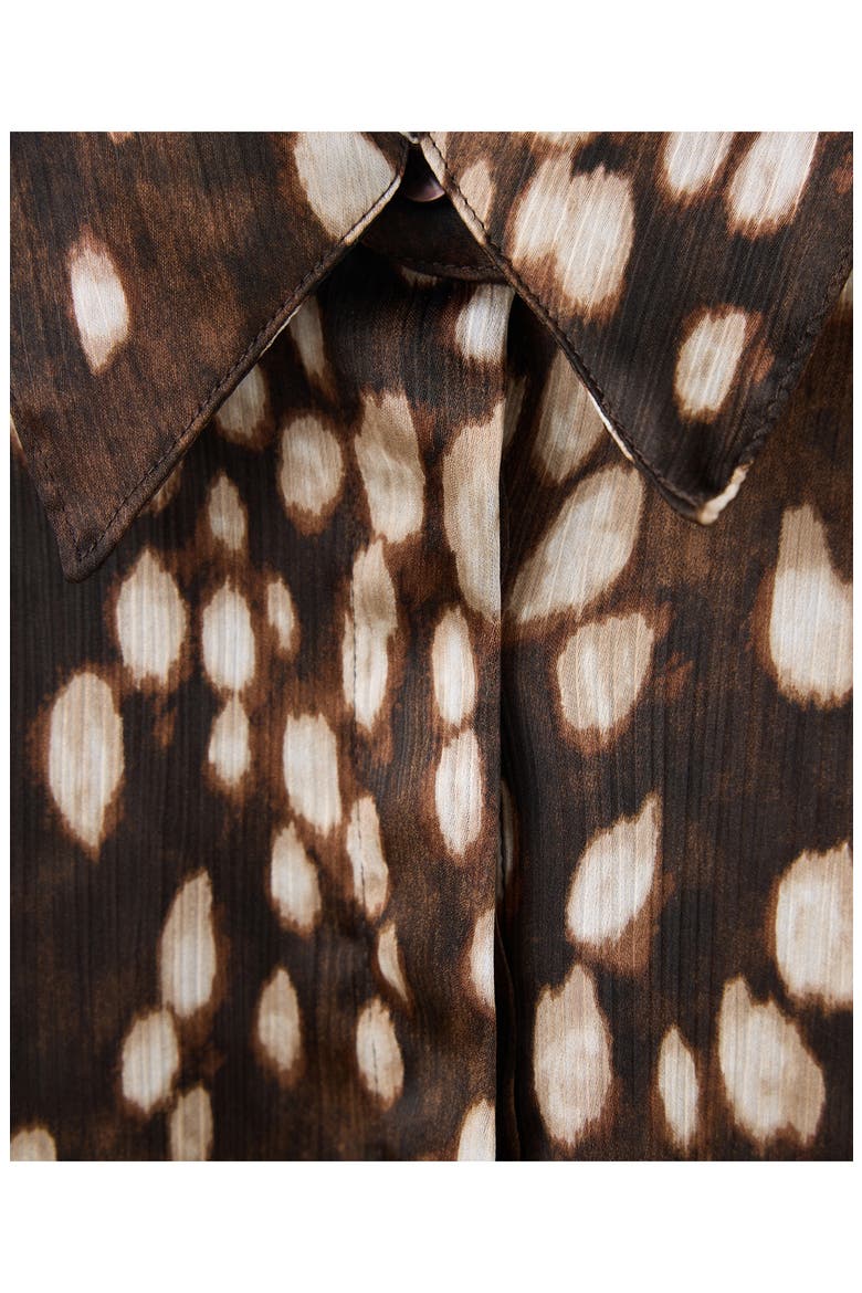 Dot Print Woven Shirt, Alternate, color, BROWN