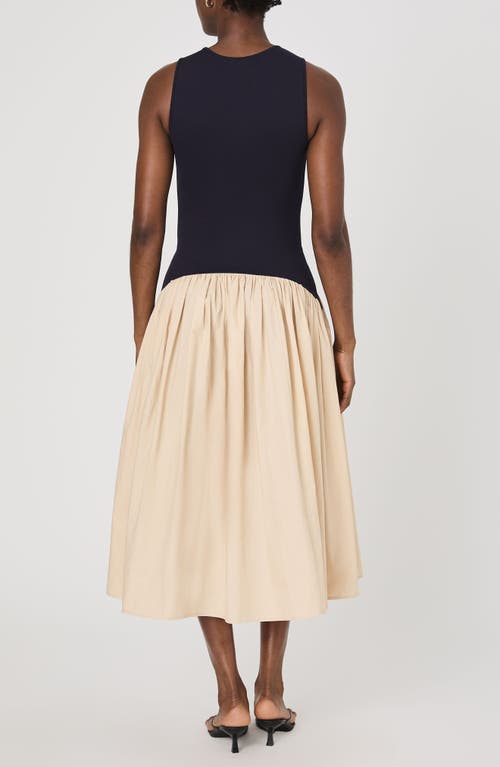 FRENCH CONNECTION FRENCH CONNECTION KAYLE JIA MIXED MEDIA MIDI DRESS 