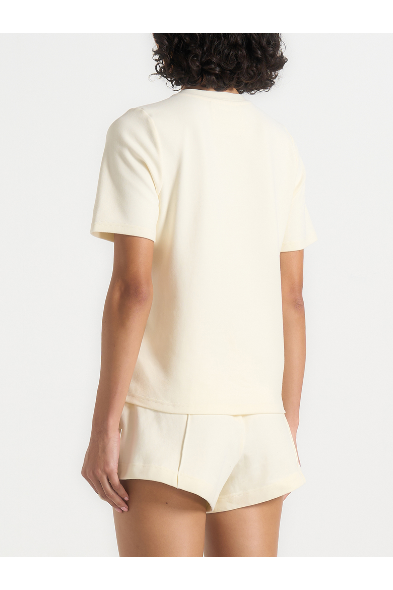 Short Sleeve Cotton T-Shirt, Alternate, color, Pale Yellow