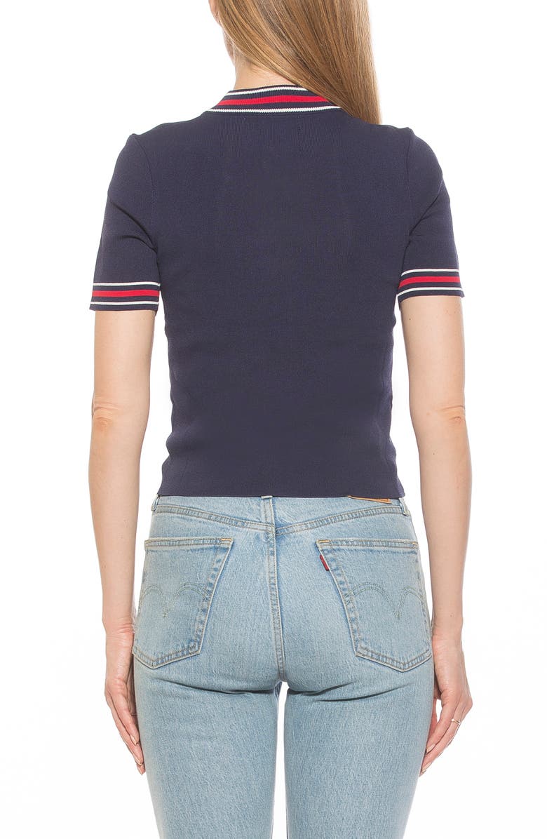 Alexia Admor Phoebe Short Sleeve Turtle Neck Sweater, Alternate, color, Navy