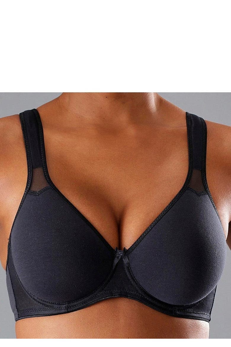 2 Pk Sheer Accent T-Shirt Bras, Alternate, color, Black & White