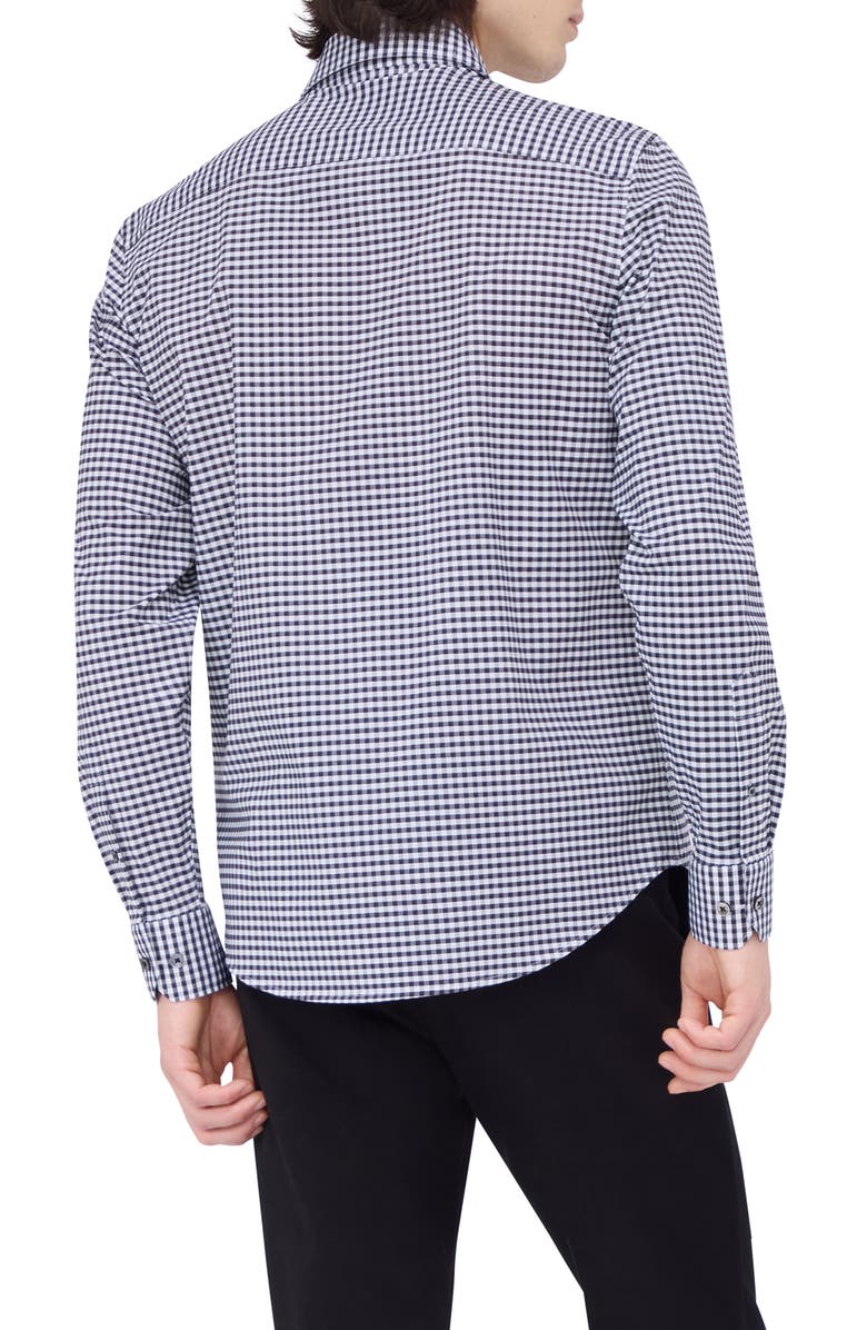 Bugatchi James OoohCotton<sup>®</sup> Gingham Button-Up Shirt, Alternate, color, Black
