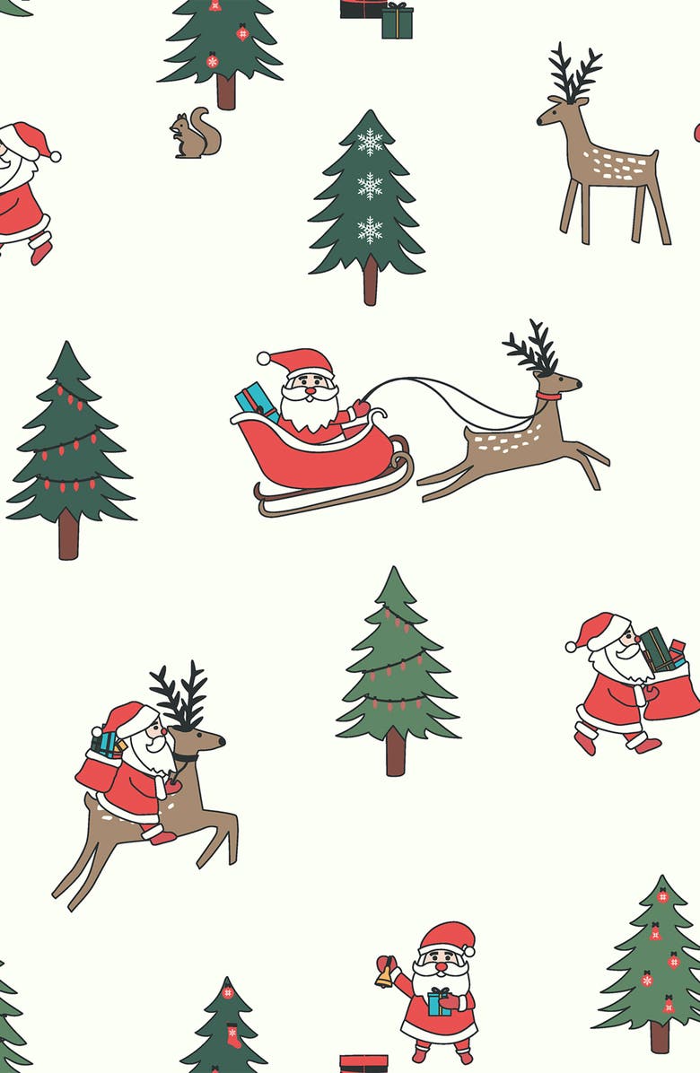 Woven & Weft Turkish Cotton Flannel Christmas Sheet Set, Alternate, color, Santa