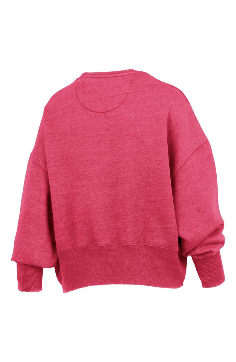 PRESSBOX Women's Pressbox Red Georgia Bulldogs Oversized Waist-Length Crewneck Sweatshirt, Alternate, color, Red