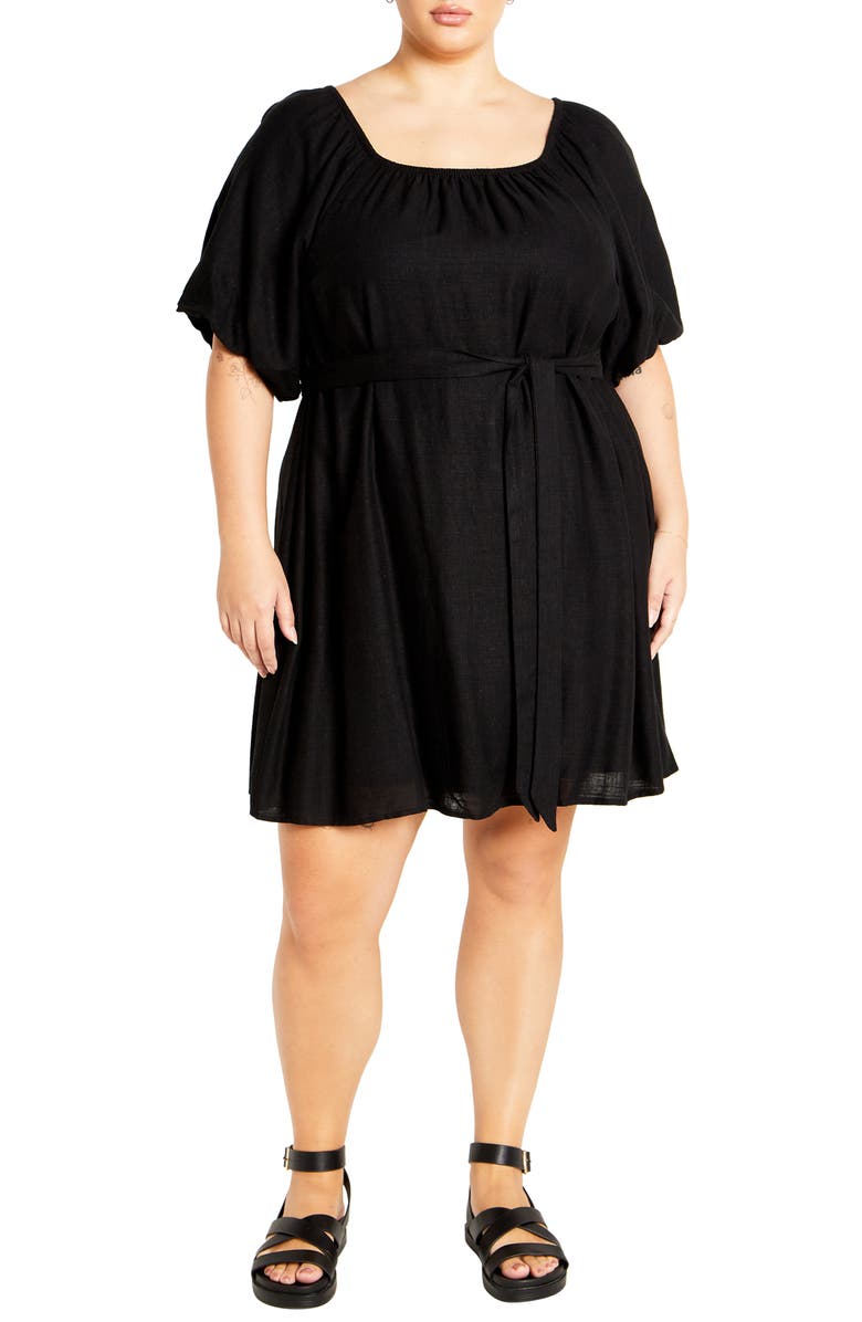 City Chic Uptown Minidress, Main, color, Black