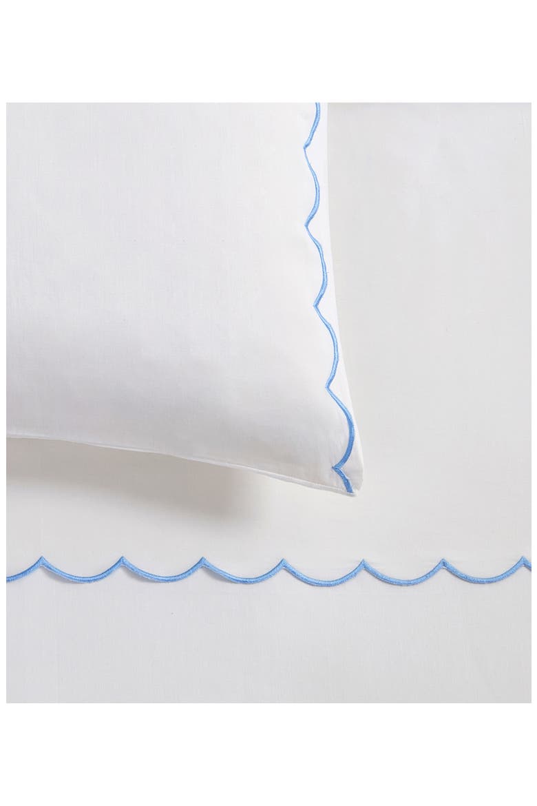 Scallop Cotton Sheet Set, Alternate, color, BLUE