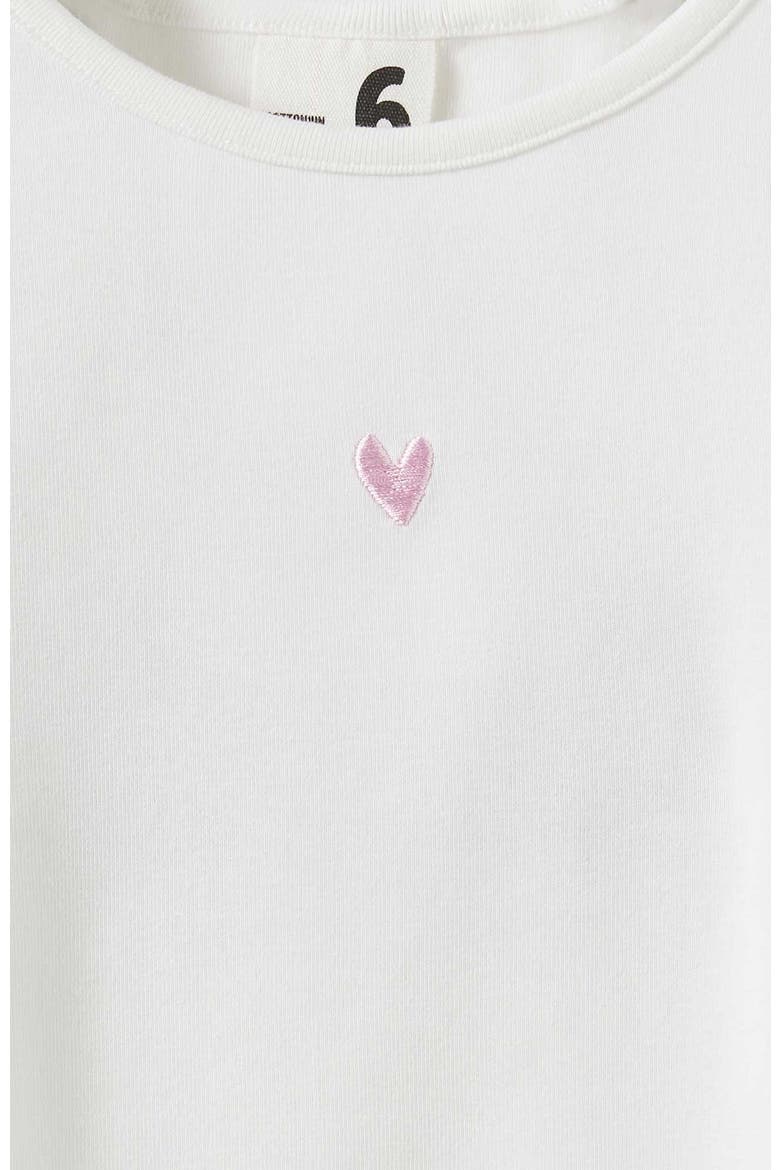 Kid's Fitted Long Sleeve Essential Gathered Top, Alternate, color, Vanilla Ballet Pink Heart
