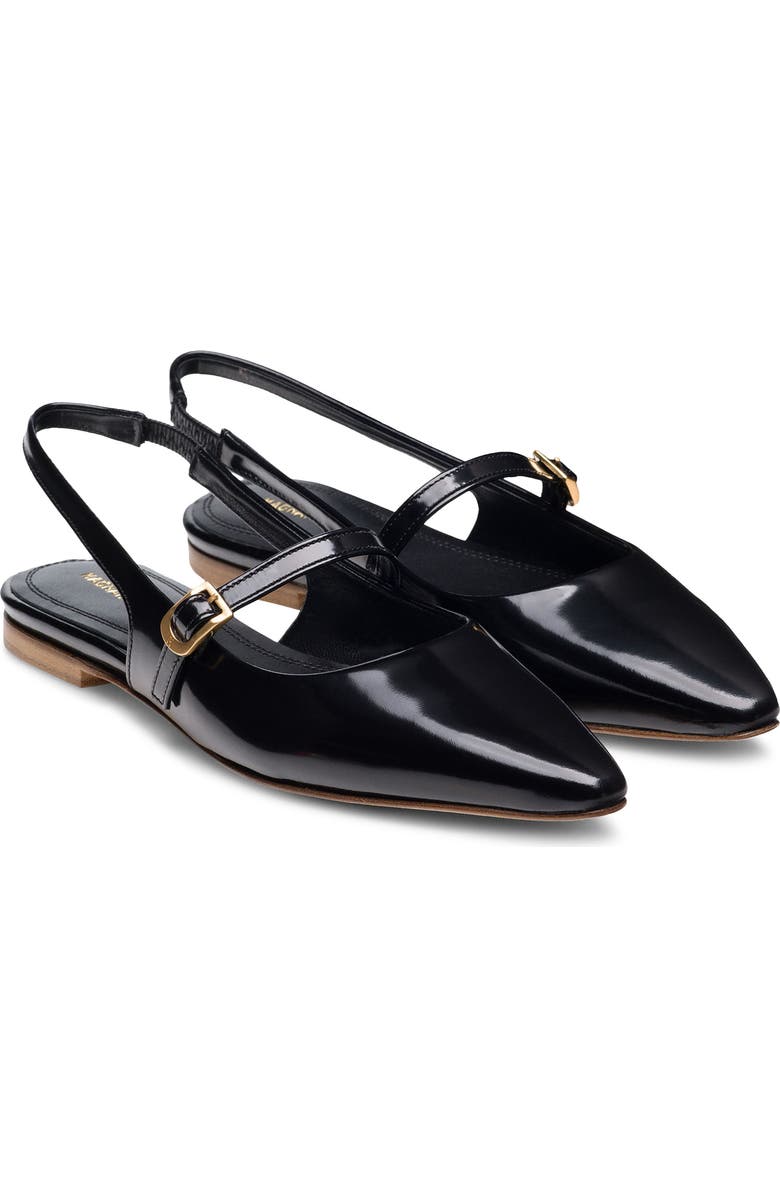 Magnanni Stasia Slingback Pointed Toe Flat, Main, color, Black