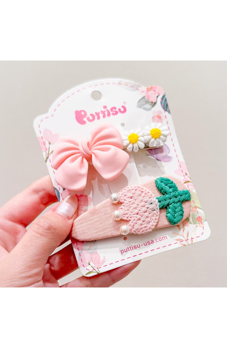 Puttisu Garden Blossom Hair Clip Set of 5, Alternate, color, Pink