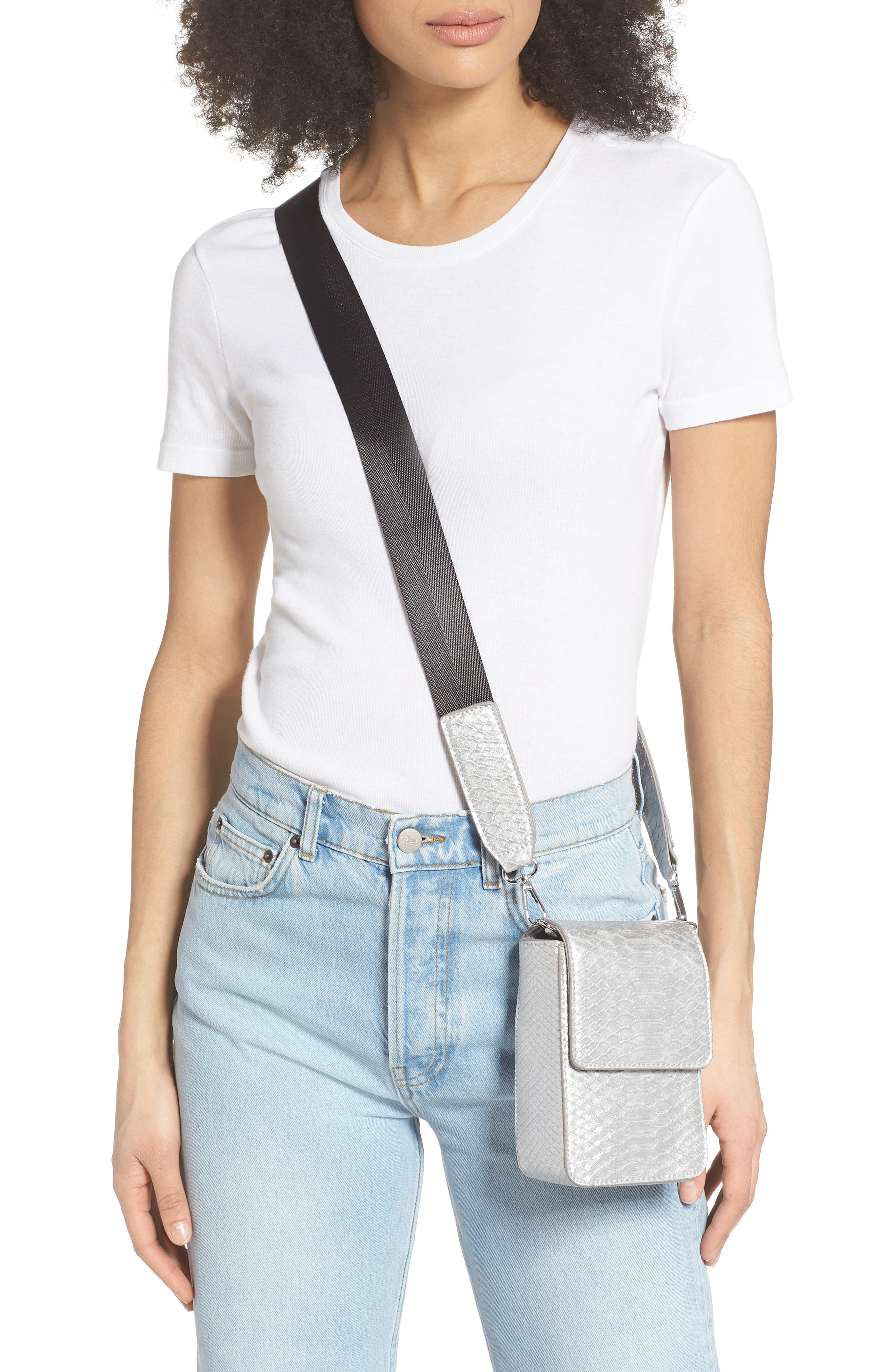 BP. Faux Leather Nylon Strap Crossbody Bag, Alternate, color, 