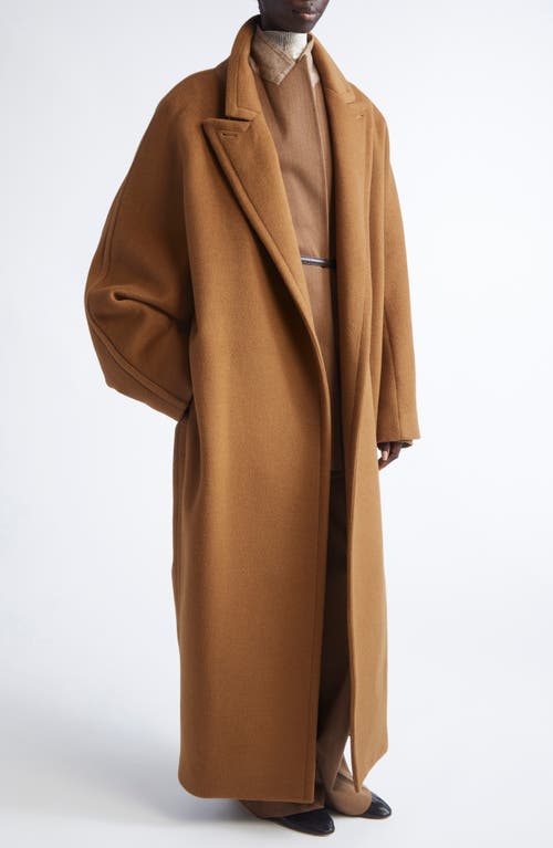 Fforme Yves Wool Blend Cocoon Coat In Brown