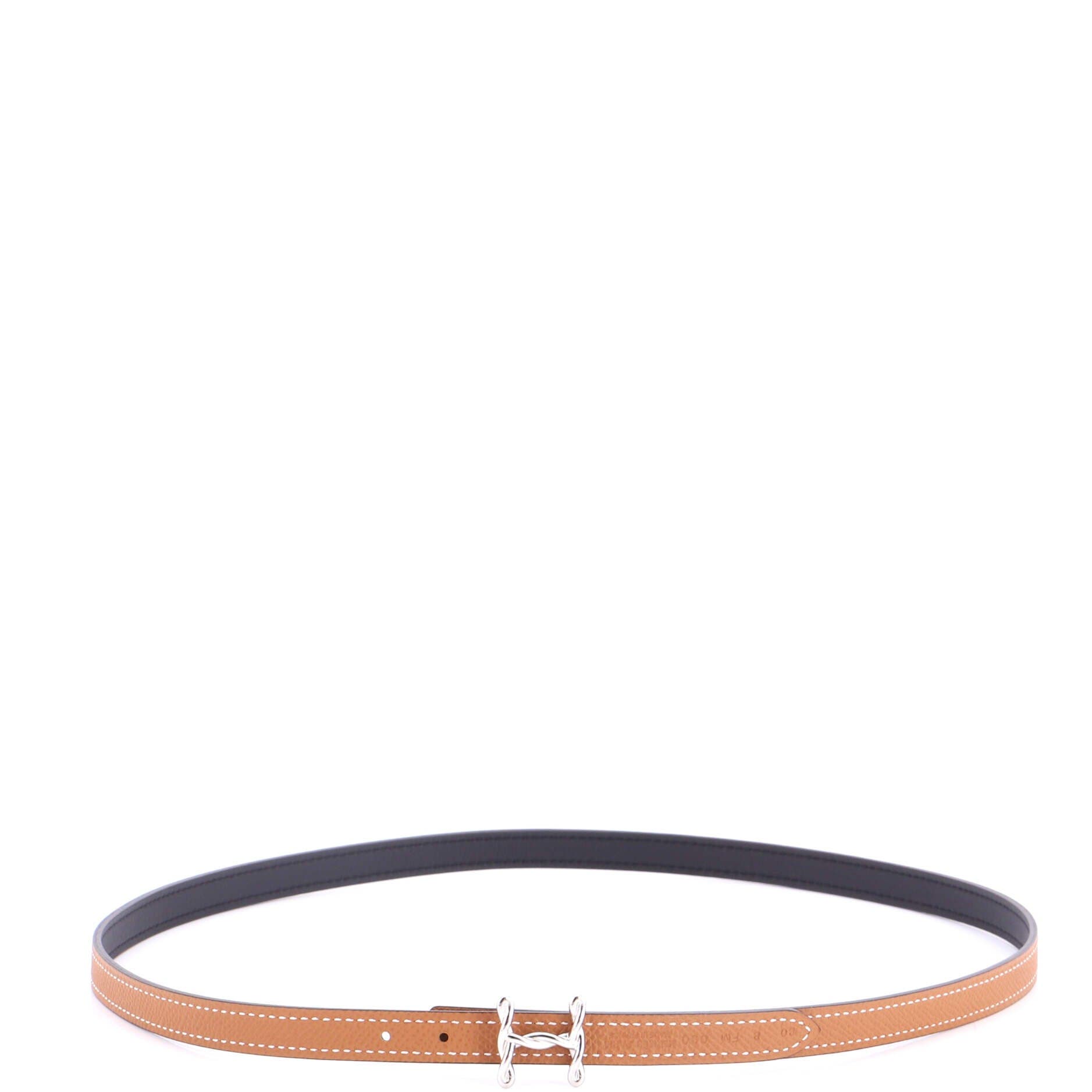 H Torsade Buckle Reversible Belt Leather Thin, Alternate, color, Brown