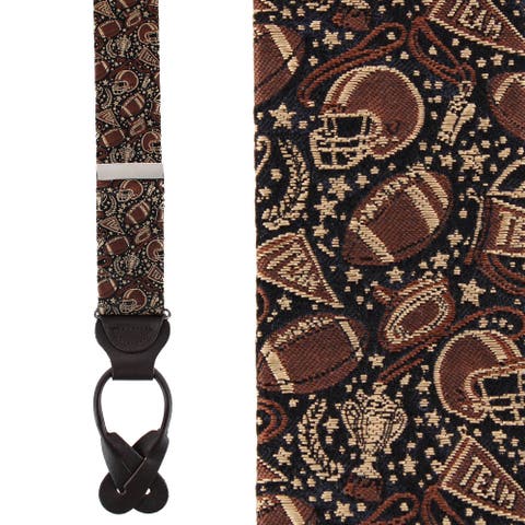 The Gridiron Silk Button End Suspenders