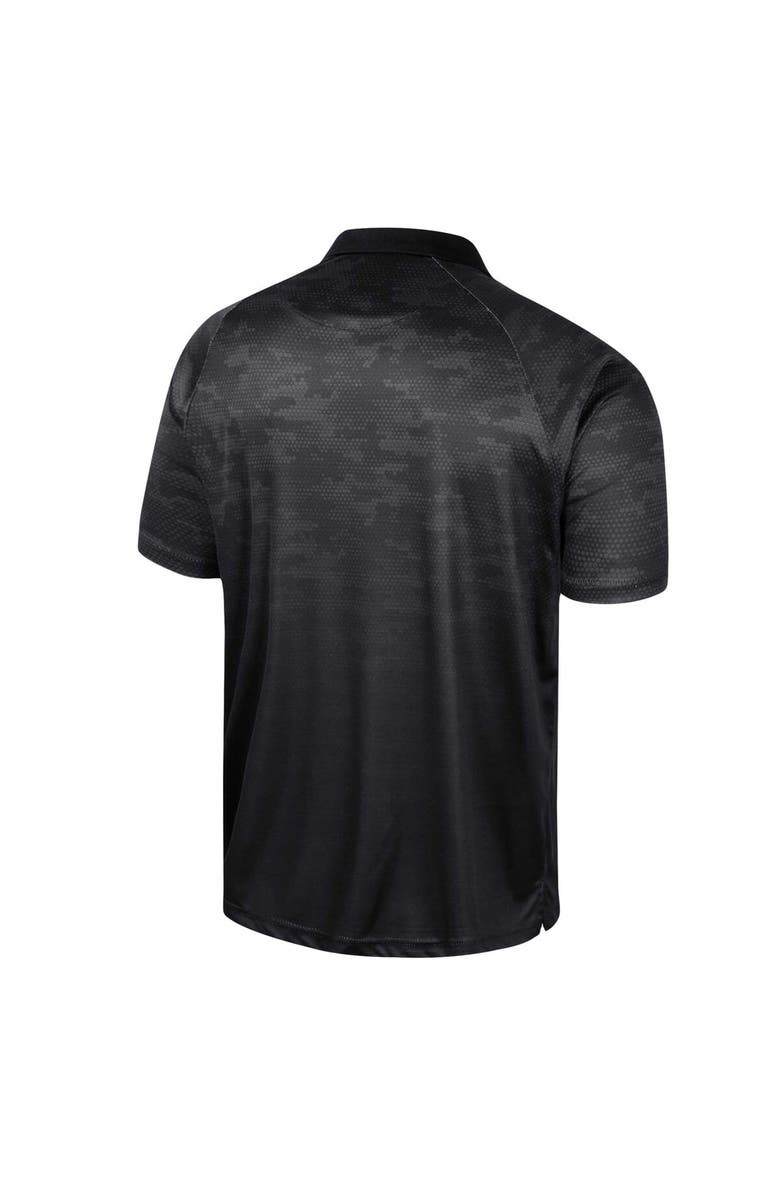 COLOSSEUM Men's Colosseum Black Wyoming Cowboys Honeycomb Raglan Polo, Alternate, color, Black