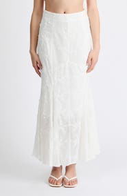 Extro & Vert Bella 3D Floral Embroidered Maxi Skirt