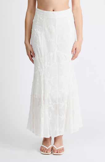 Bella 3D Floral Embroidered Maxi Skirt
