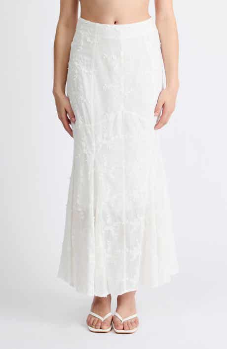 Bella 3D Floral Embroidered Maxi Skirt