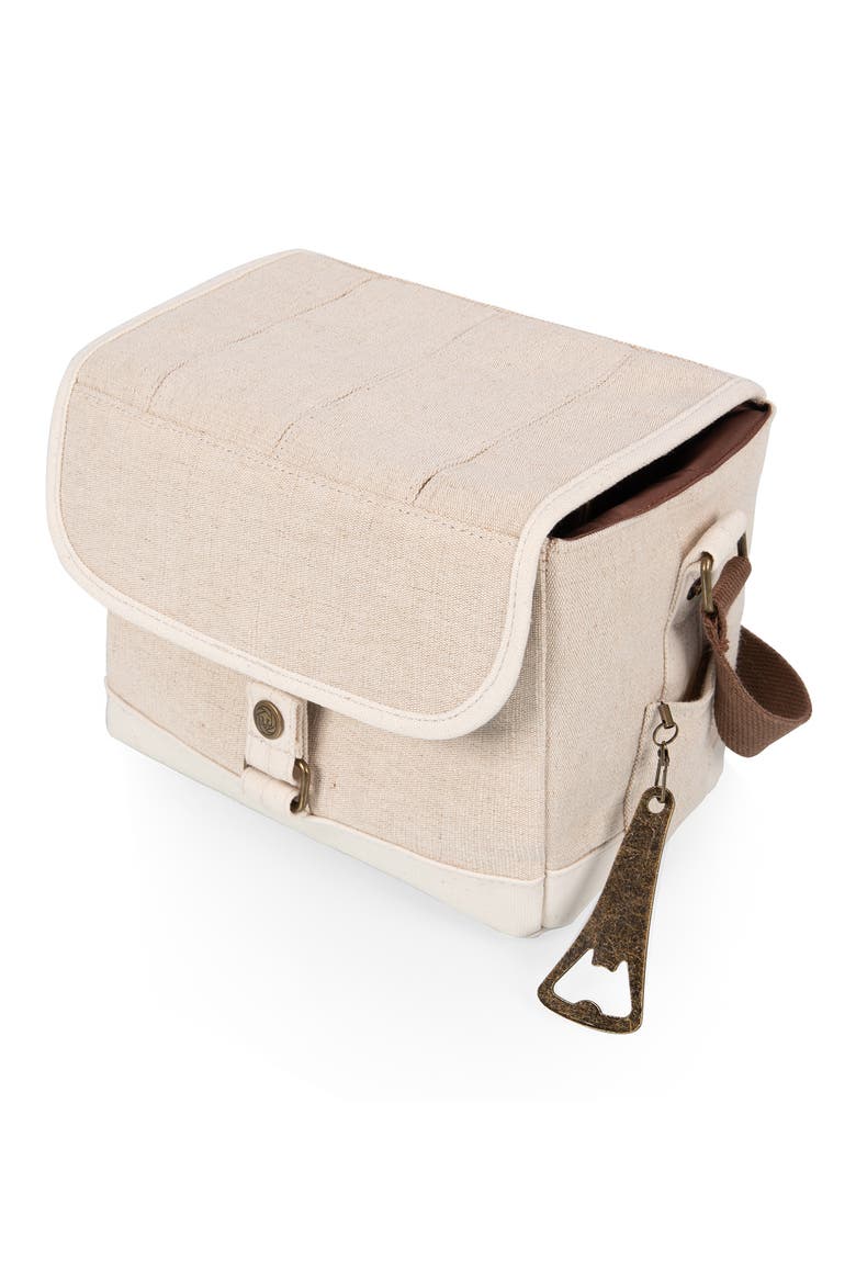 Beer Caddy Cooler Tote with Opener, Alternate, color, BEIGE