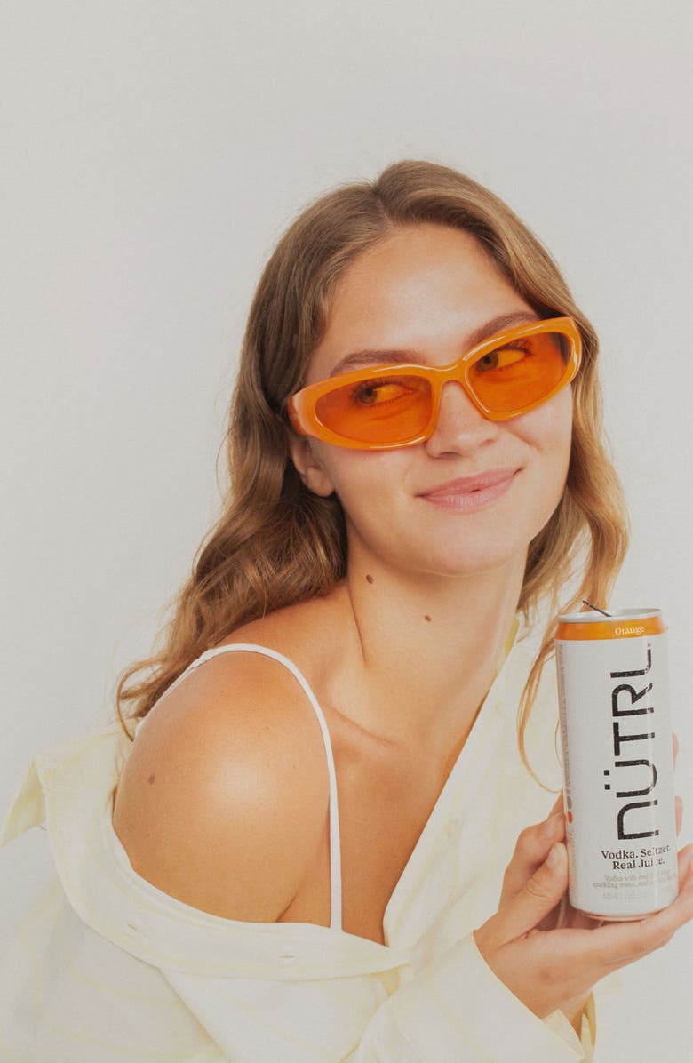 INDY Shield Wraparound Sunglasses, Alternate, color, Orange