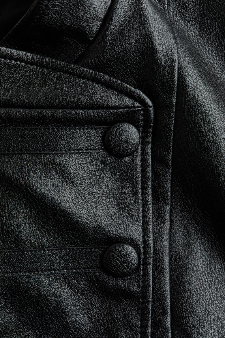Coated Button-Detail Jacket, Alternate, color, Black