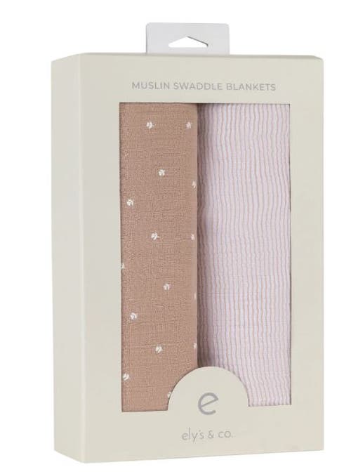 Ely's & Co. Cotton Muslin Swaddle Blanket 2 Pack In Multi