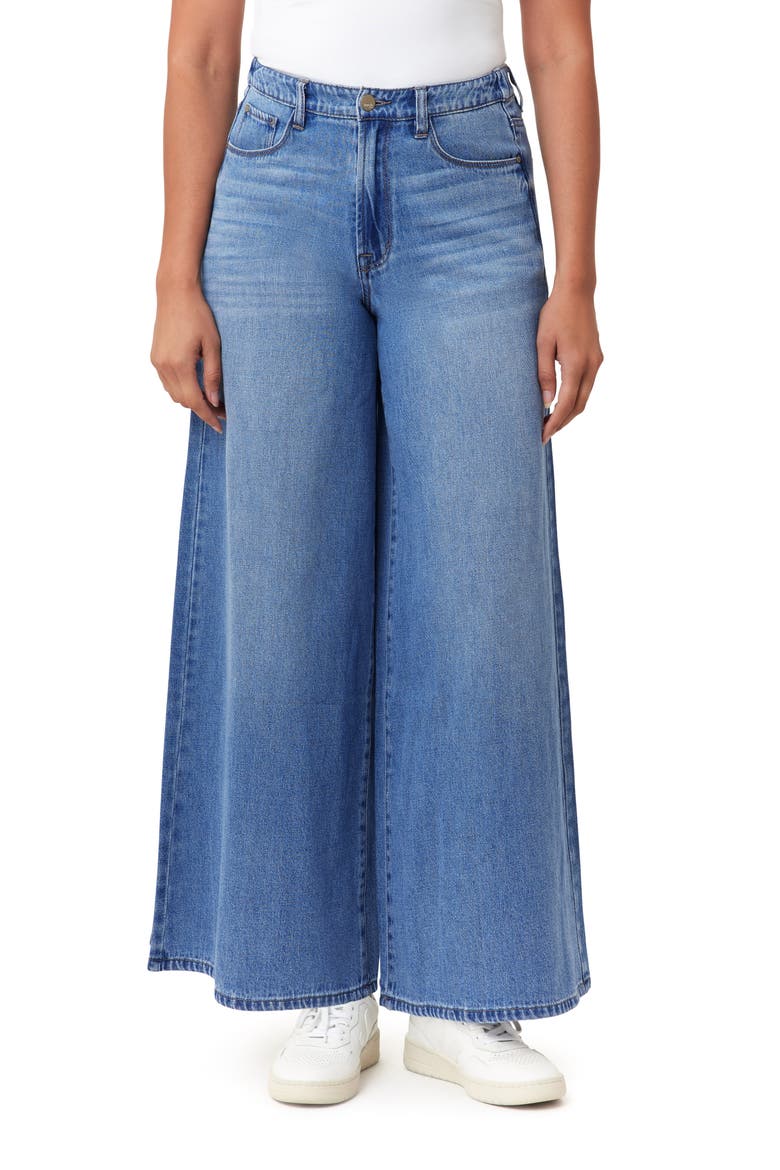 High Waist Elastic Back Palazzo Jeans, Main, color, PAXTON