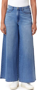 Kensie High Waist Elastic Back Palazzo Jeans