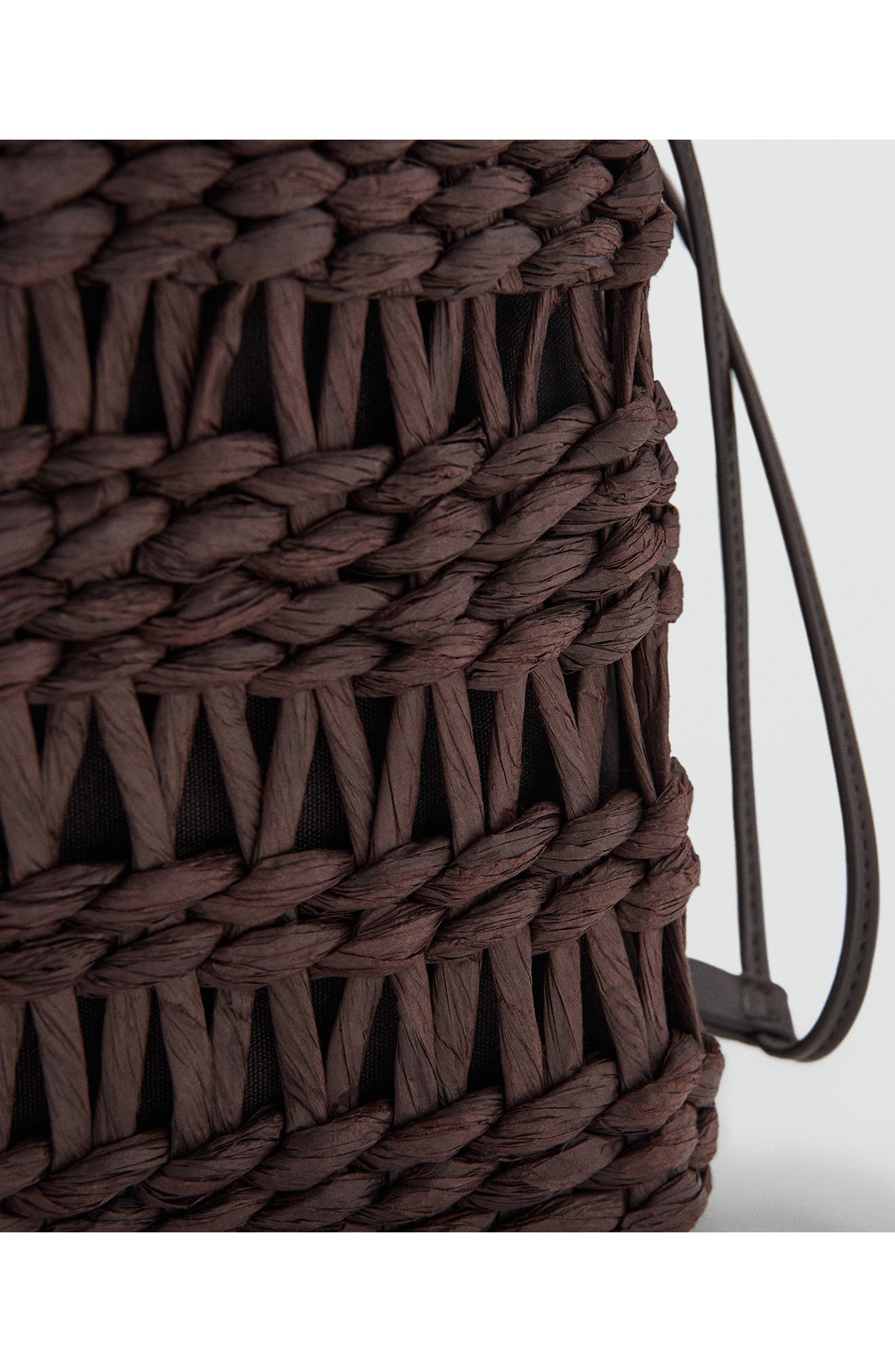 MANGO Medium Natural Fiber Tote, Alternate, color, Chocolate