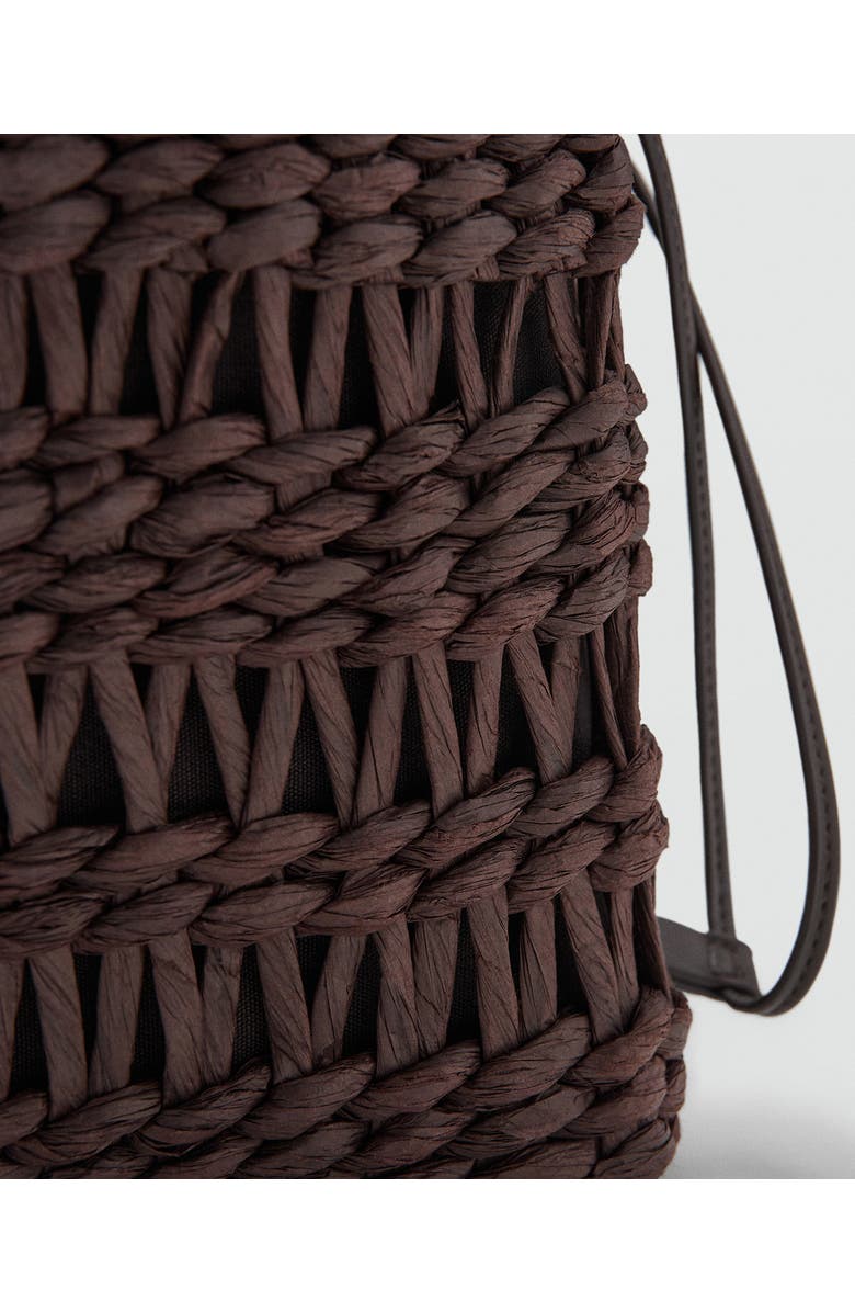 MANGO Medium Natural Fiber Tote, Alternate, color, Chocolate