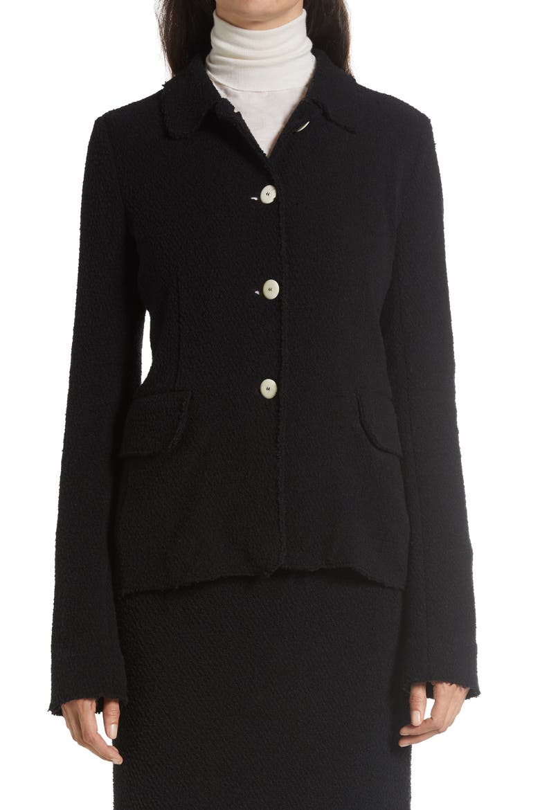 Annica Bouclé Jersey Jacket, Main, color, BLACK