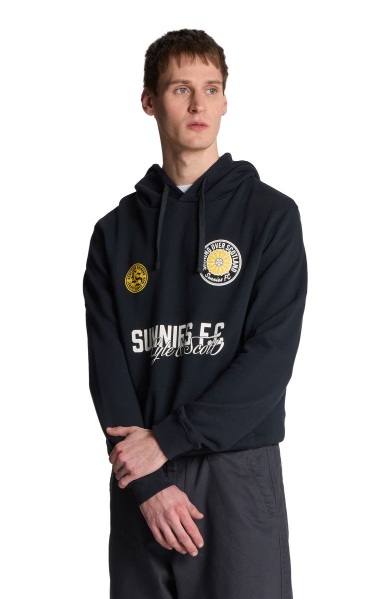 Lyle & Scott Sunnies FC Graphic Pullover Hoodie, Alternate, color, Dark Navy