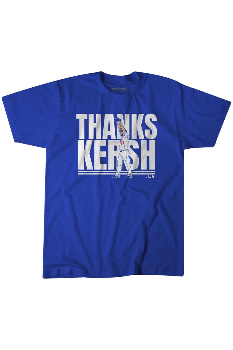 Unisex BreakingT Clayton Kershaw Royal Los Angeles Dodgers Thank You T-Shirt, Main, color, Royal