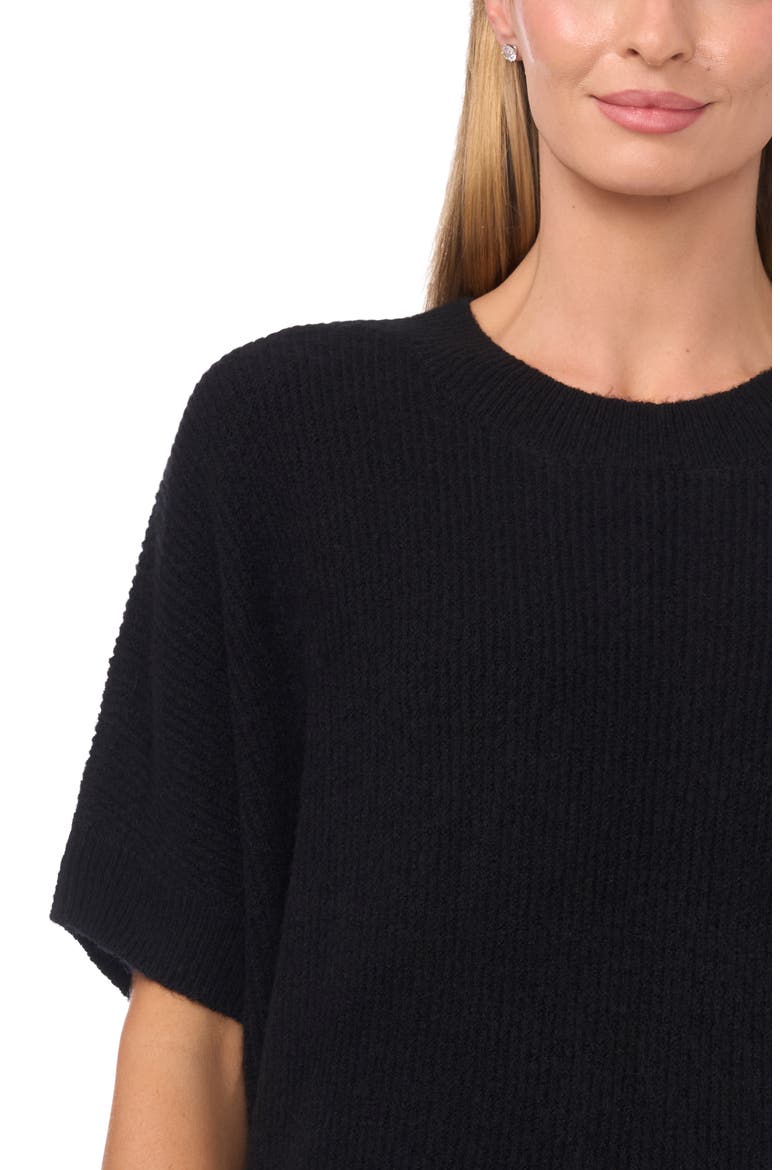Short Sleeve Sweater, Alternate, color, RICH BLACK