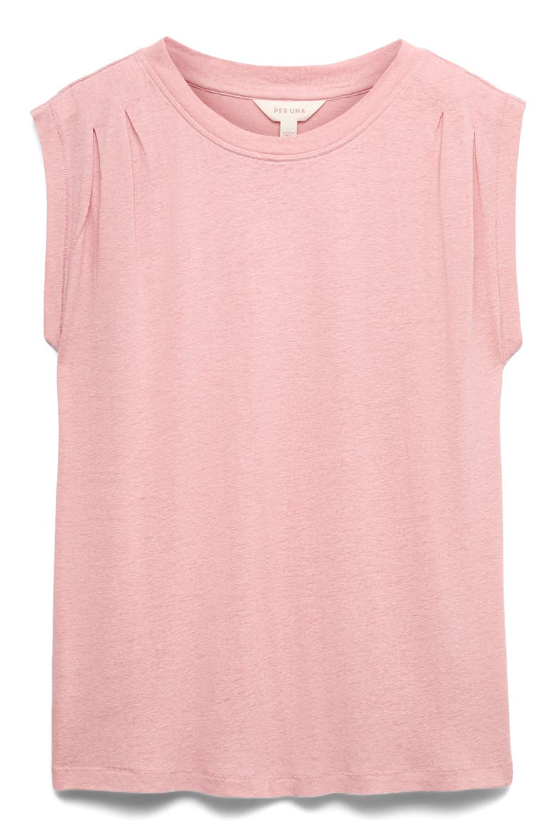 Pleat Shoulder Muscle Tee, Alternate, color, ROSE PINK