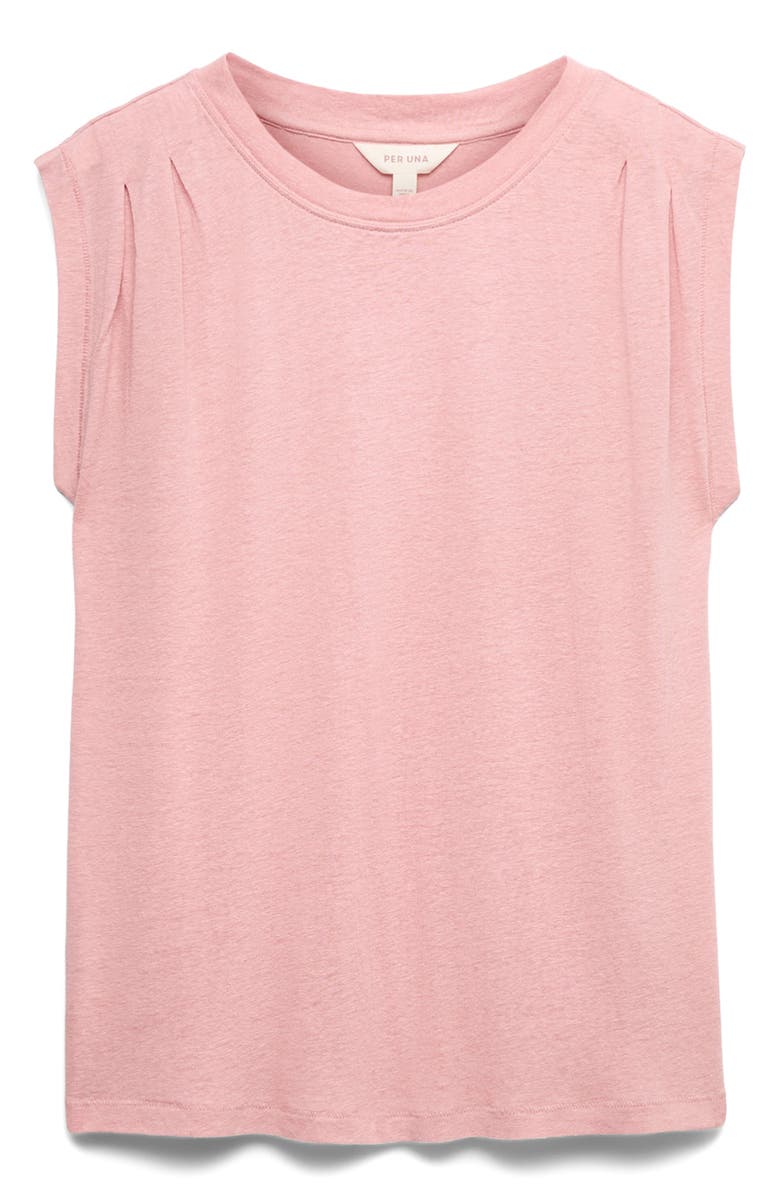 PER UNA BY M&S Pleat Shoulder Muscle Tee, Main, color, Rose Pink