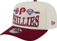 New Era Men's New Era Cream Philadelphia Phillies Throwback Tri-Hit A-Frame 9FIFTY Adjustable Hat