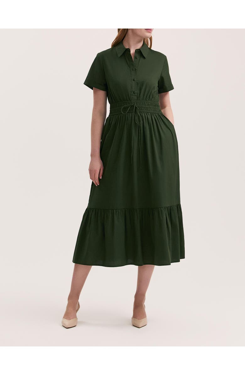 Finery London Penny Cotton Midi Shirt Dress, Alternate, color, 