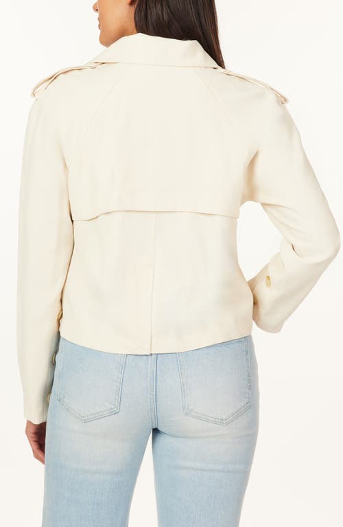 Scotch & Soda Washed Twill Cropped Trench Coat In White