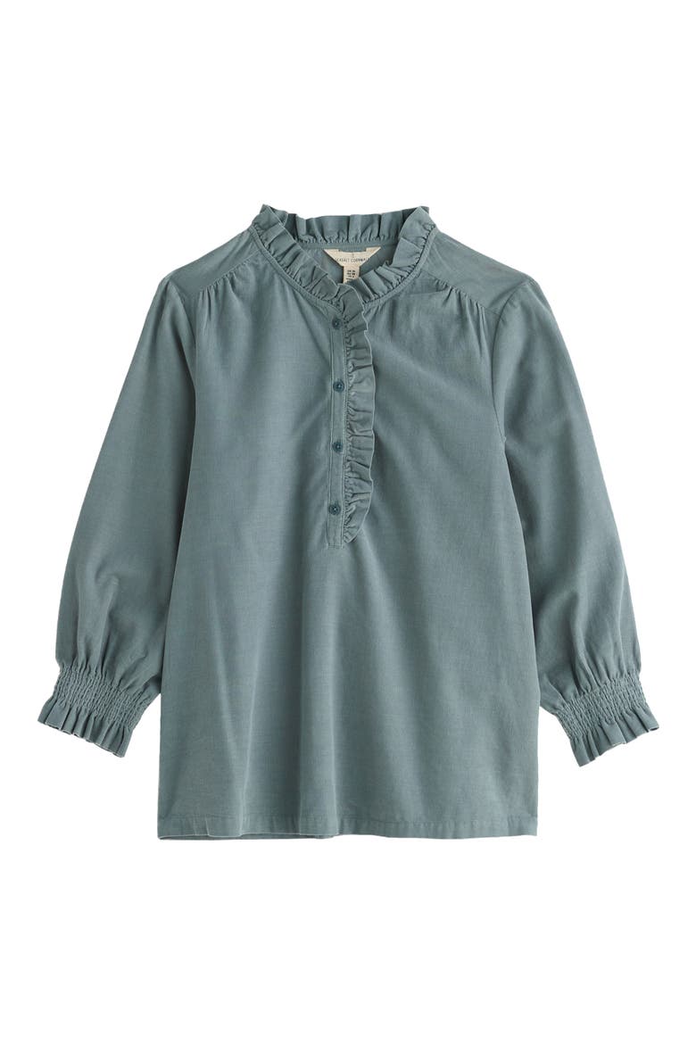 Feather Star Corduroy Three-Quarter Sleeve Top, Alternate, color, LICHEN